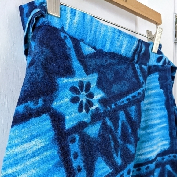 HILO Hawaii Hawaiian Wrap Skirt bright tie dye style Small Medium @x - Picture 5 of 7